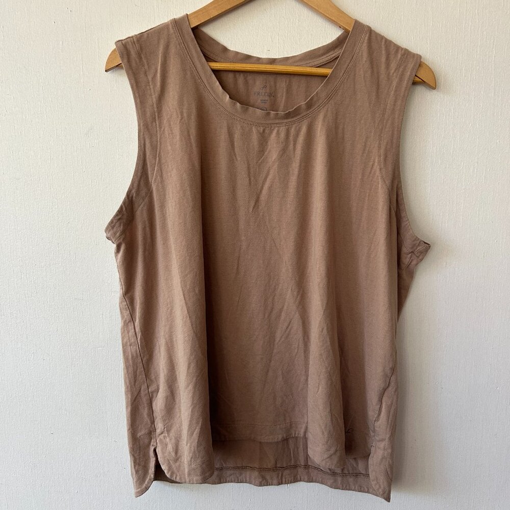 Free Fly Neutral Muscle Tank Womens XL Brown Sleeveless Activewear Gorpcore
